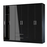 Knightsbridge Tall 6 Door 2 Drawer Double Wardrobe