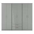 Knightsbridge Tall 6 Door 2 Drawer Double Wardrobe