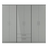 Knightsbridge Tall 6 Door 2 Drawer Double Wardrobe