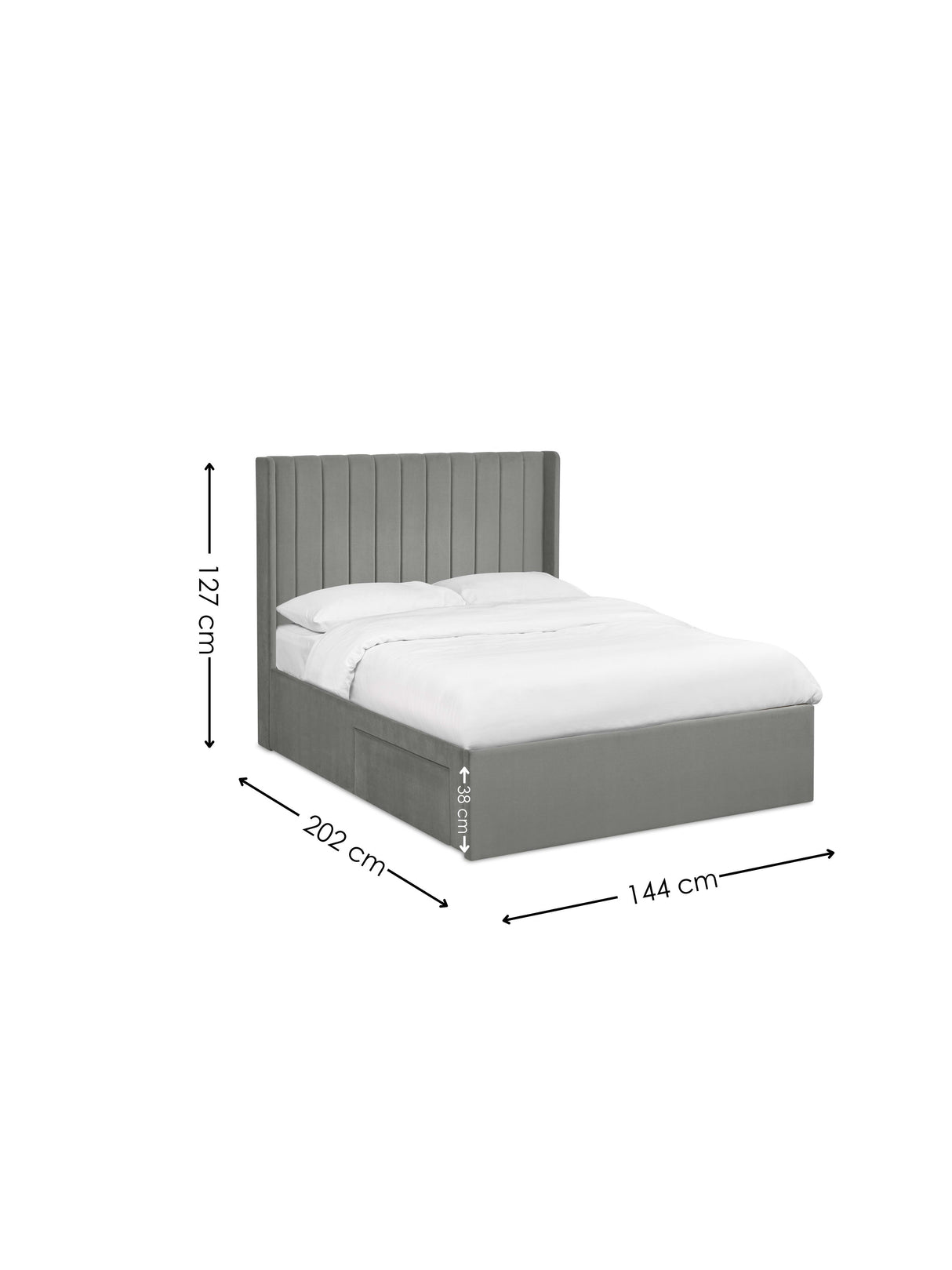 Leila Upholstered Bed with Side Access Storage