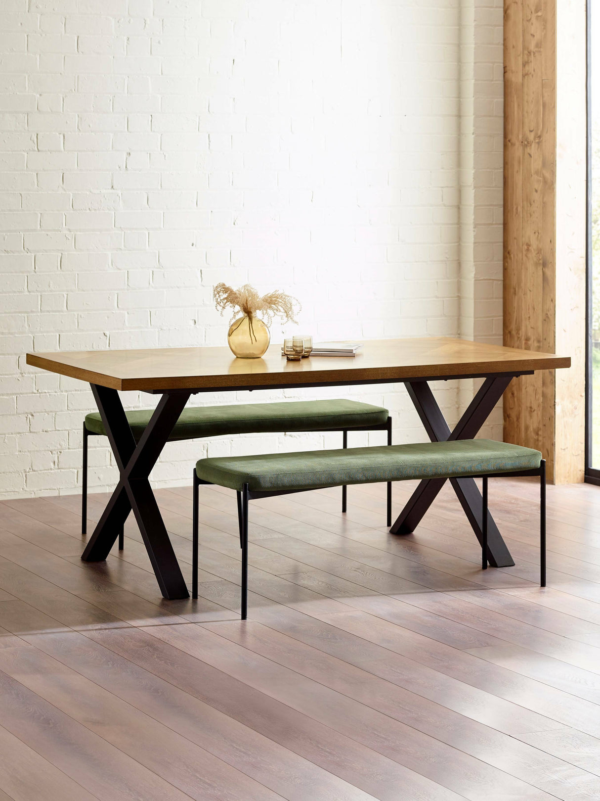 Leonie 2 Seater Upholstered Dining Bench