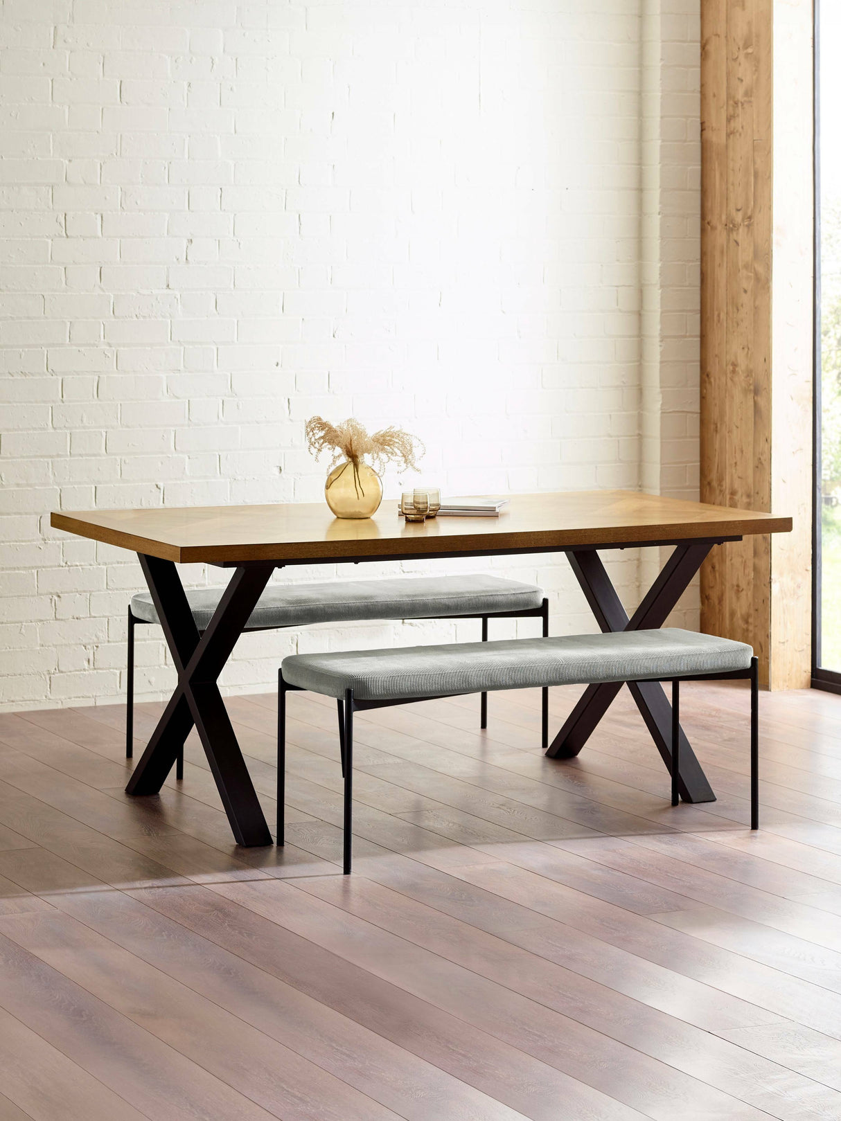 Leonie 2 Seater Upholstered Dining Bench
