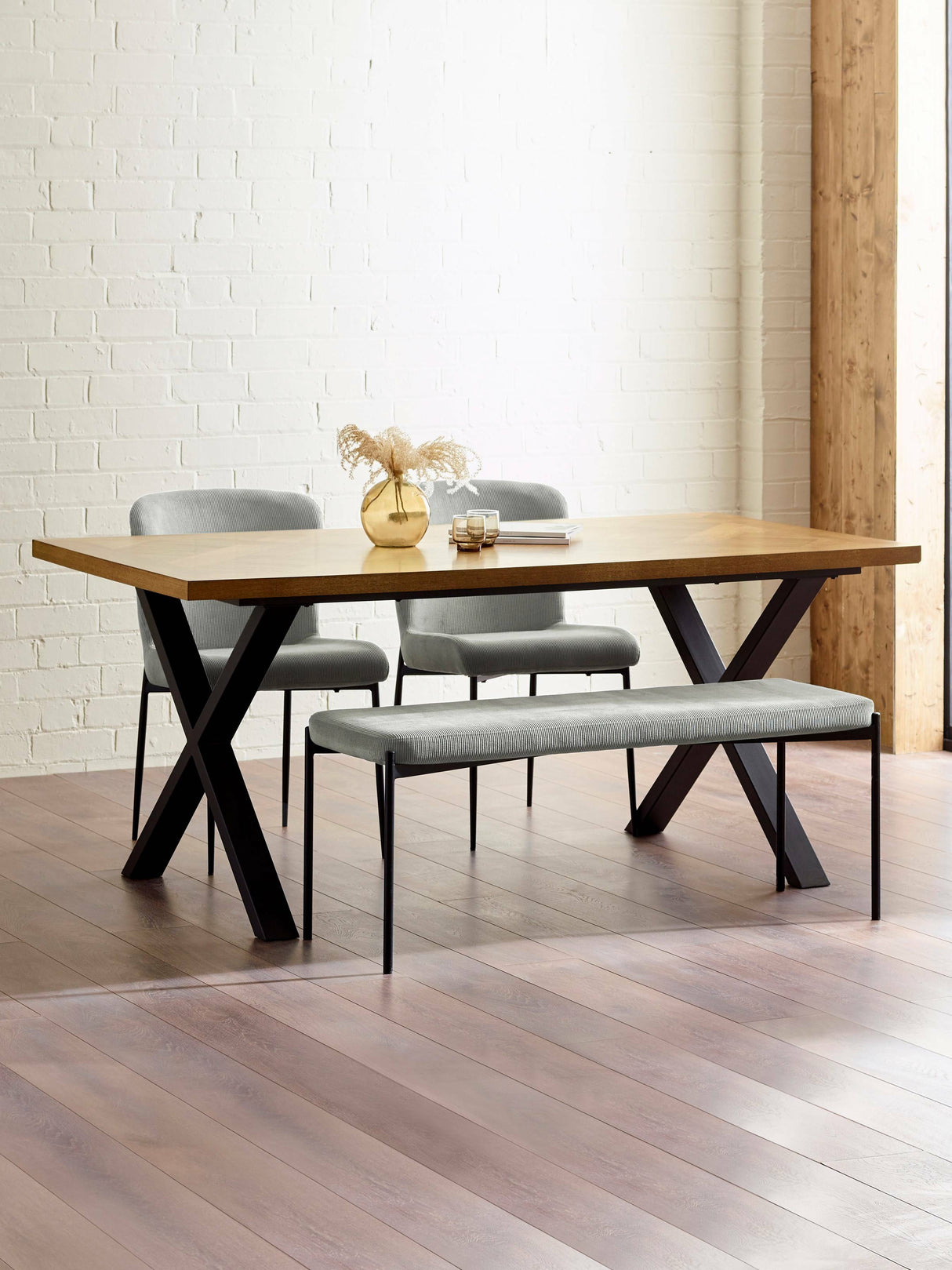 Leonie 2 Seater Upholstered Dining Bench