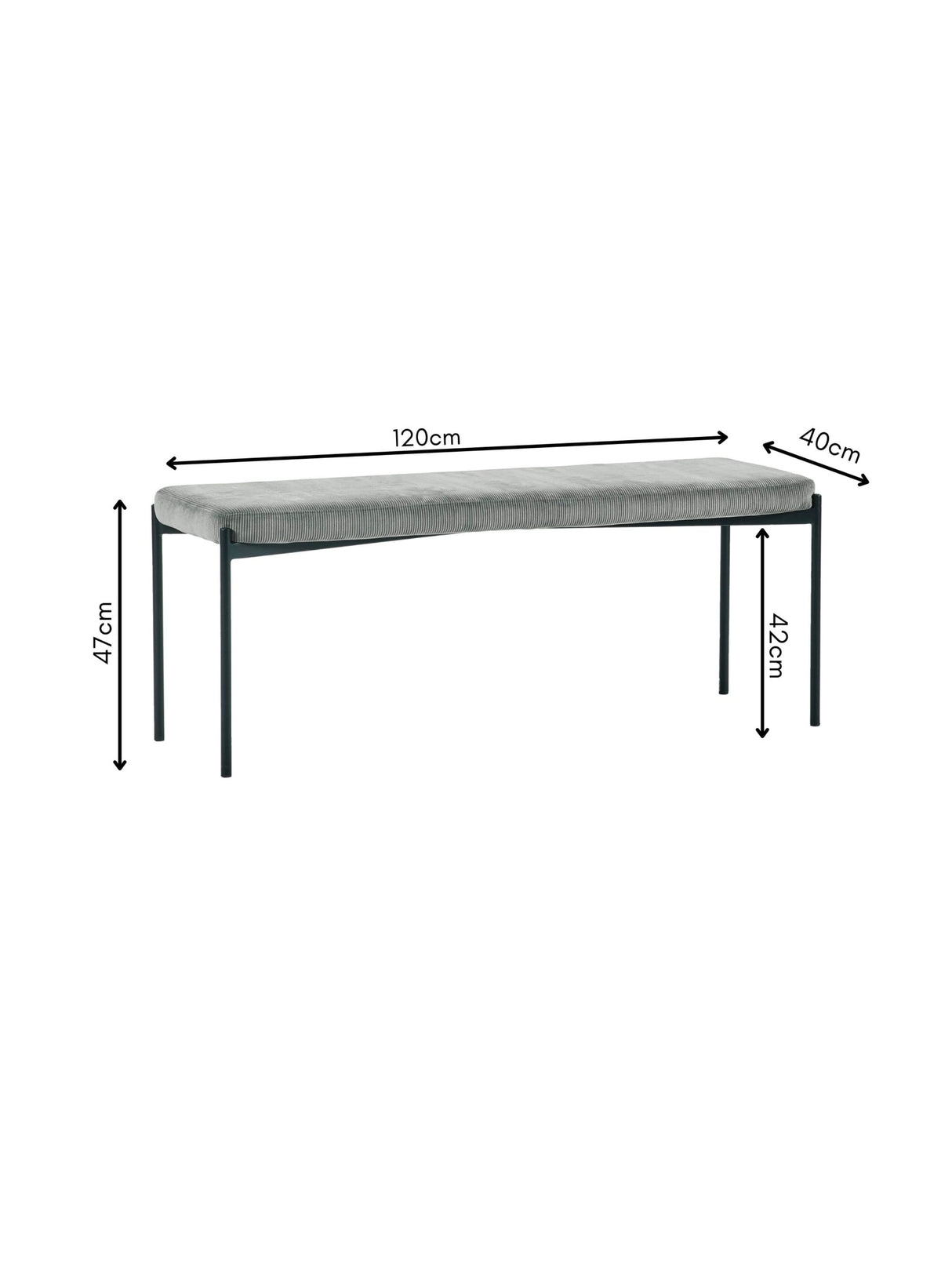 Leonie 2 Seater Upholstered Dining Bench