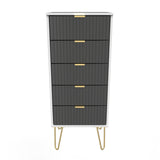 Linear 5 Drawer Bedside Cabinet