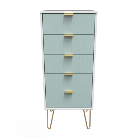 Linear (F) 5 Drawer Bedside Cabinet