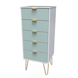Linear (F) 5 Drawer Bedside Cabinet