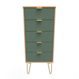 Linear 5 Drawer Bedside Cabinet