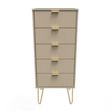 Linear 5 Drawer Bedside Cabinet