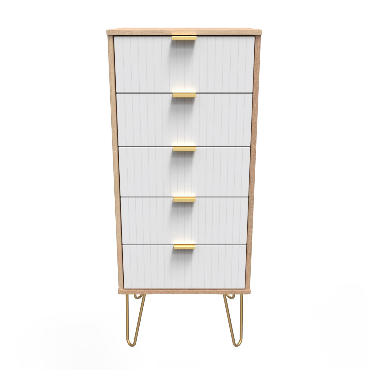 Linear (F) 5 Drawer Bedside Cabinet