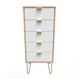 Linear (F) 5 Drawer Bedside Cabinet