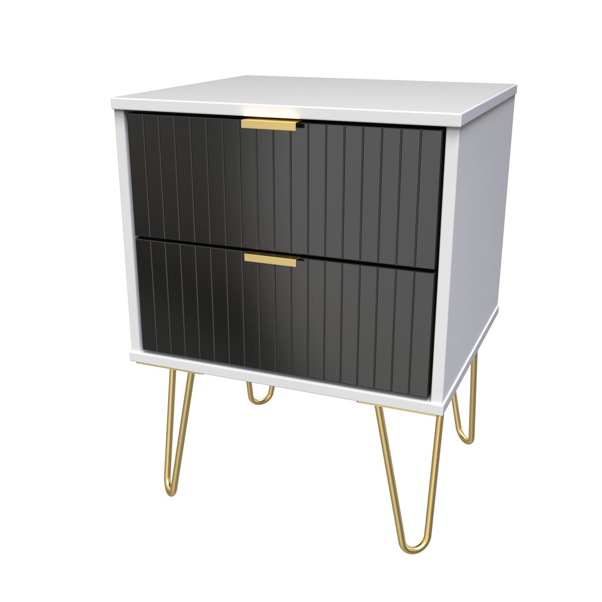 Linear 2 Drawer Bedside Cabinet