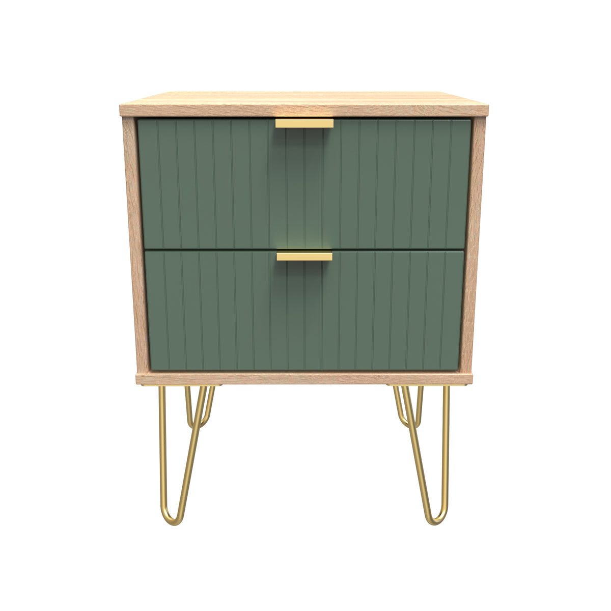 Linear (F) 2 Drawer Bedside Cabinet