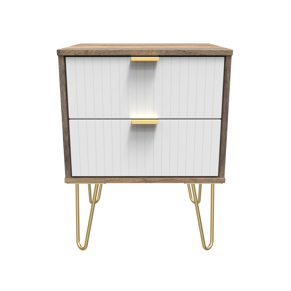 Linear 2 Drawer Bedside Cabinet