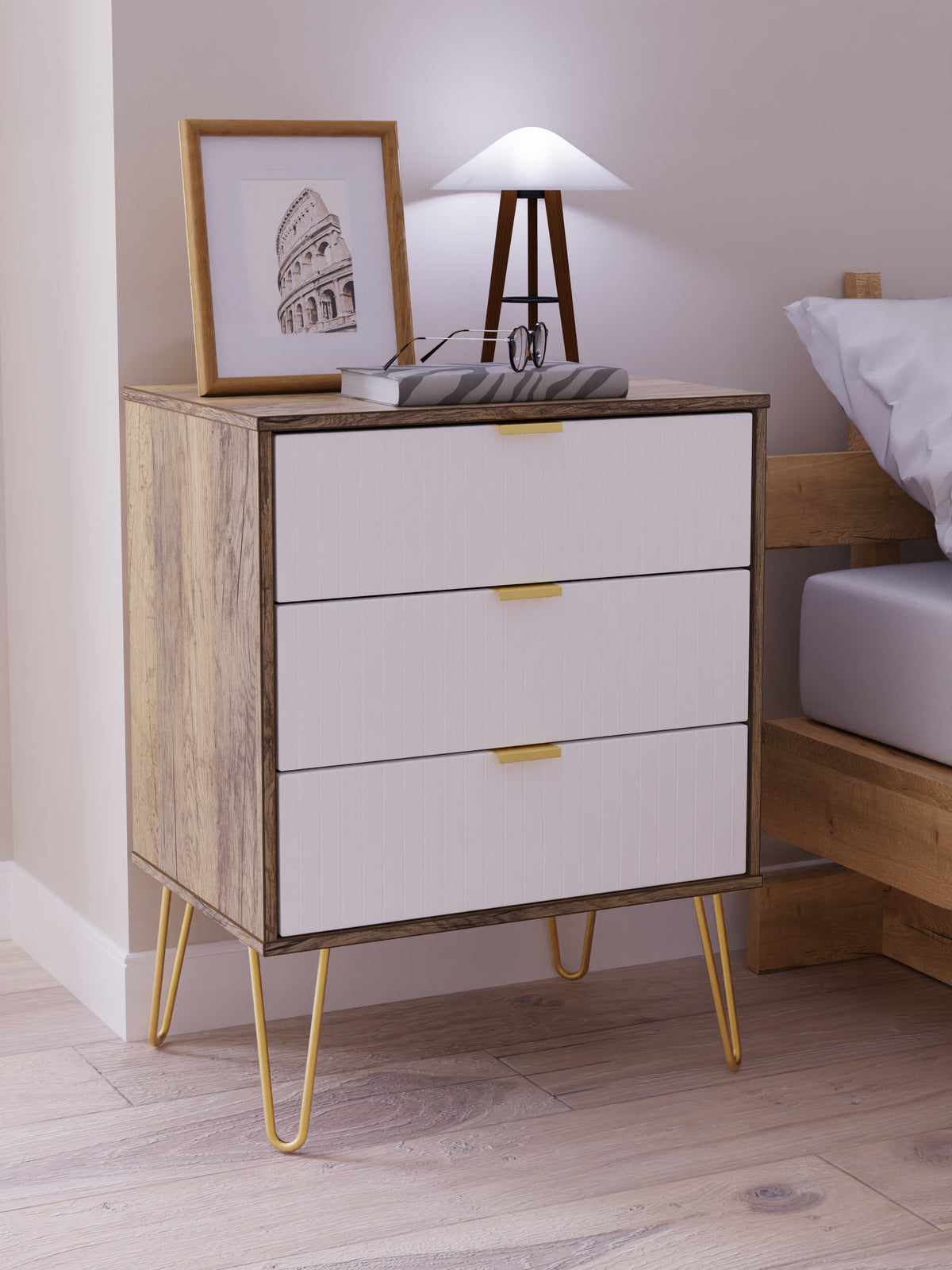 Linear 3 Drawer Midi Chest with Legs