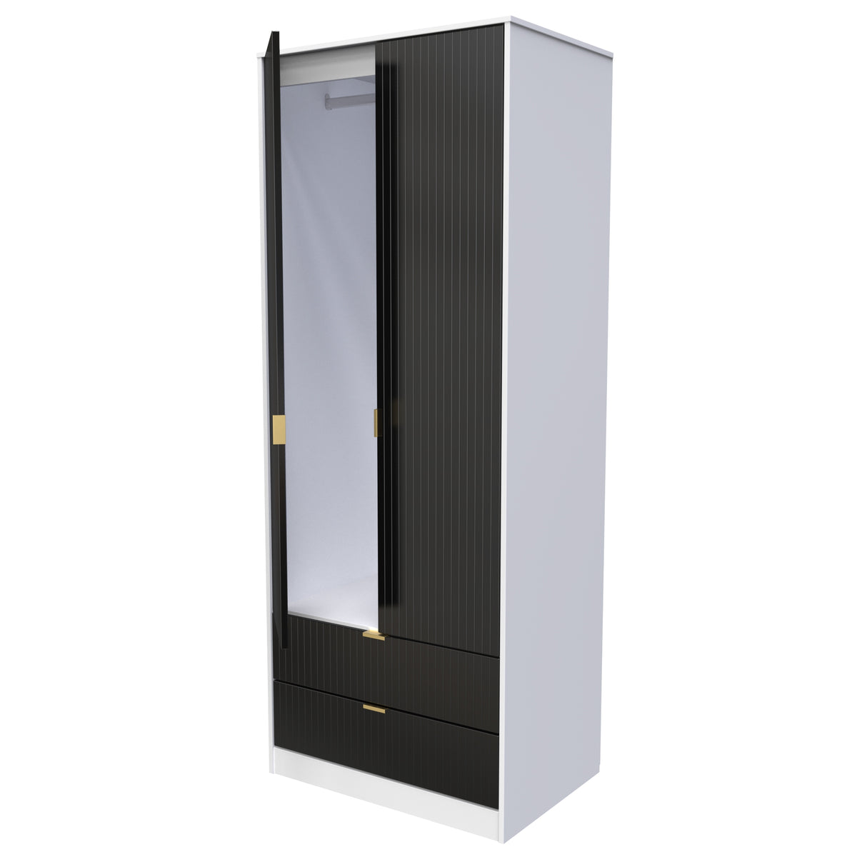 Linear Tall 2 Drawer Wardrobe