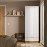 Linear Tall 2 Drawer Wardrobe