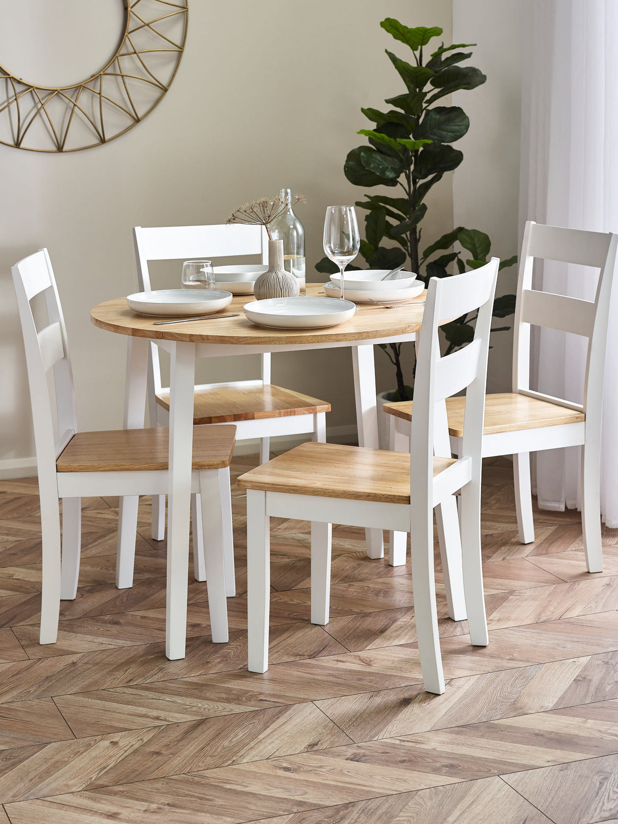 Linwood Round 2-4 Seater Drop Leaf Dining Table