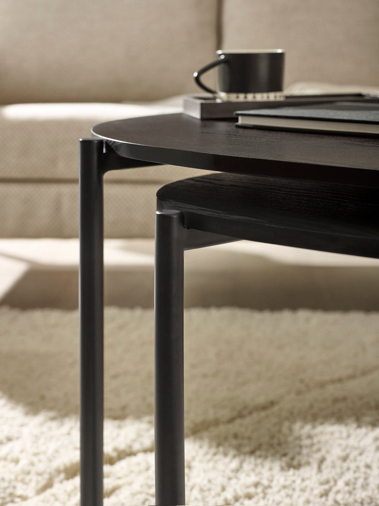 Lorette Teardrop Nest of 2 Coffee Tables