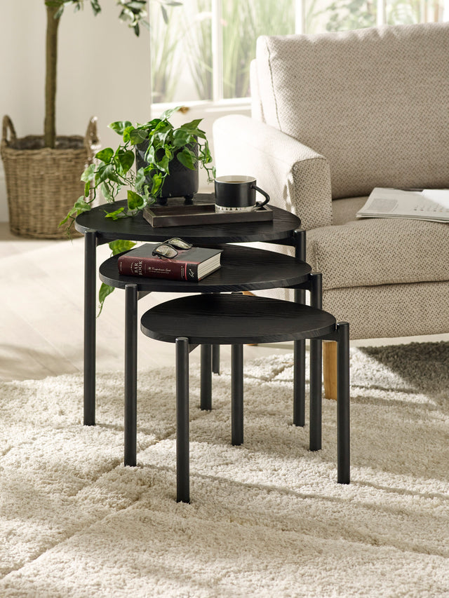 Lorette Teardrop Nest of 3 Side Tables