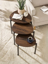 Lorette Teardrop Nest of 3 Side Tables