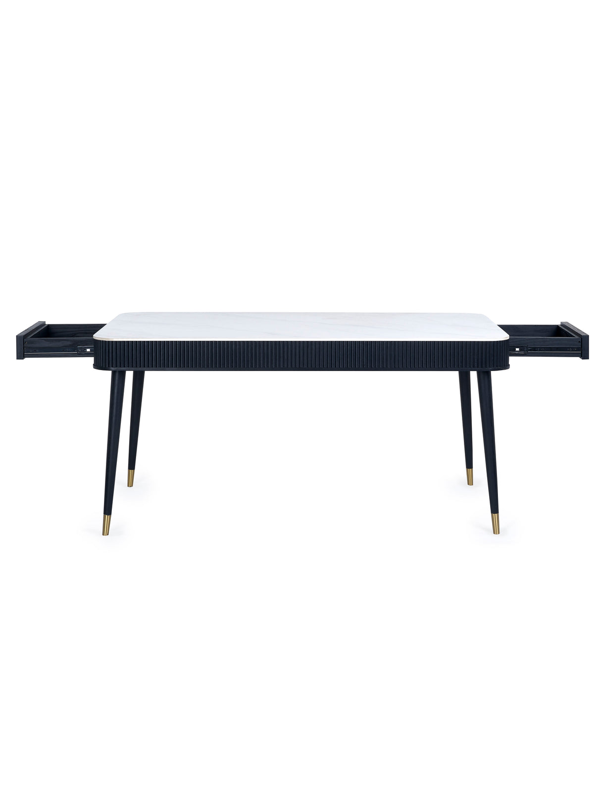 Louis Rectangular Stone Top 4-6 Seater Dining Table with 2 Drawers