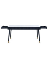 Louis Rectangular Stone Top 4-6 Seater Dining Table with 2 Drawers