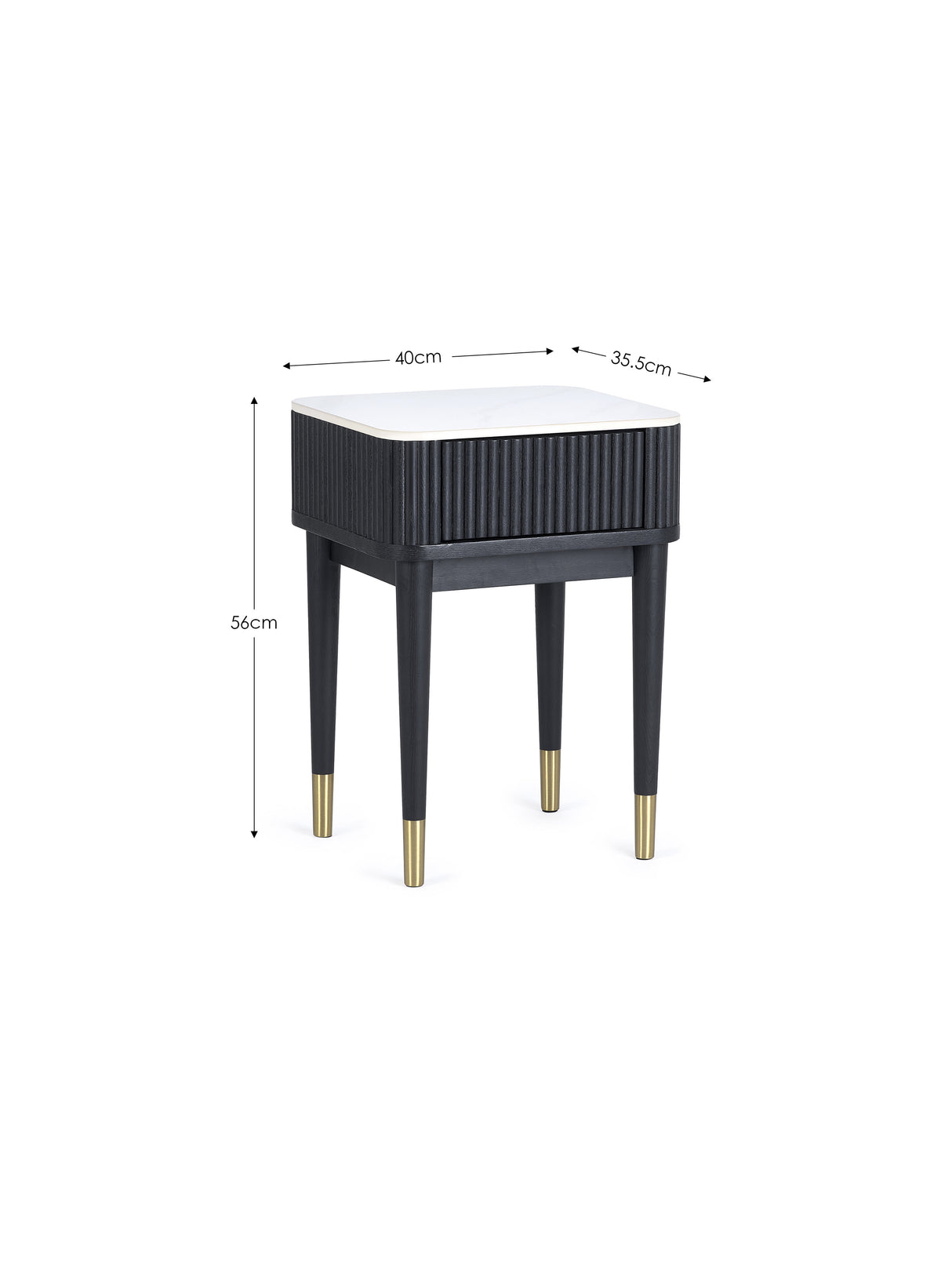 Louis Fluted 1 Drawer Side Table
