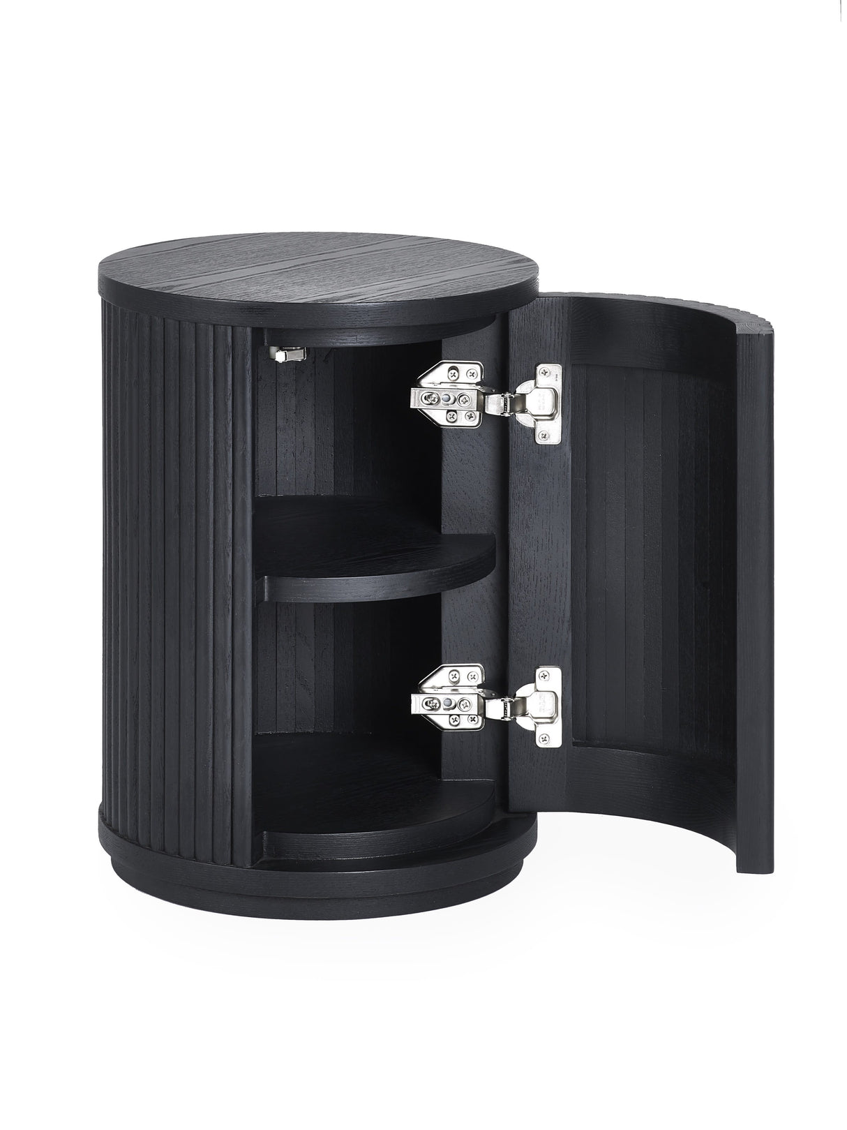Louis Fluted Round Side Table with Cupboard