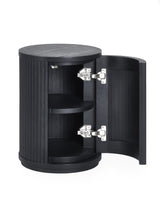 Louis Fluted Round Side Table with Cupboard