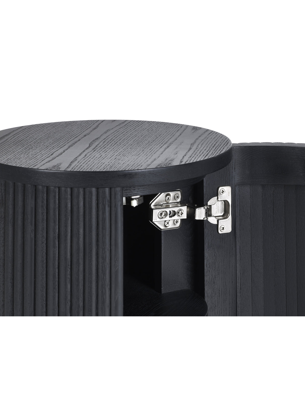 Louis Fluted Round Side Table with Cupboard