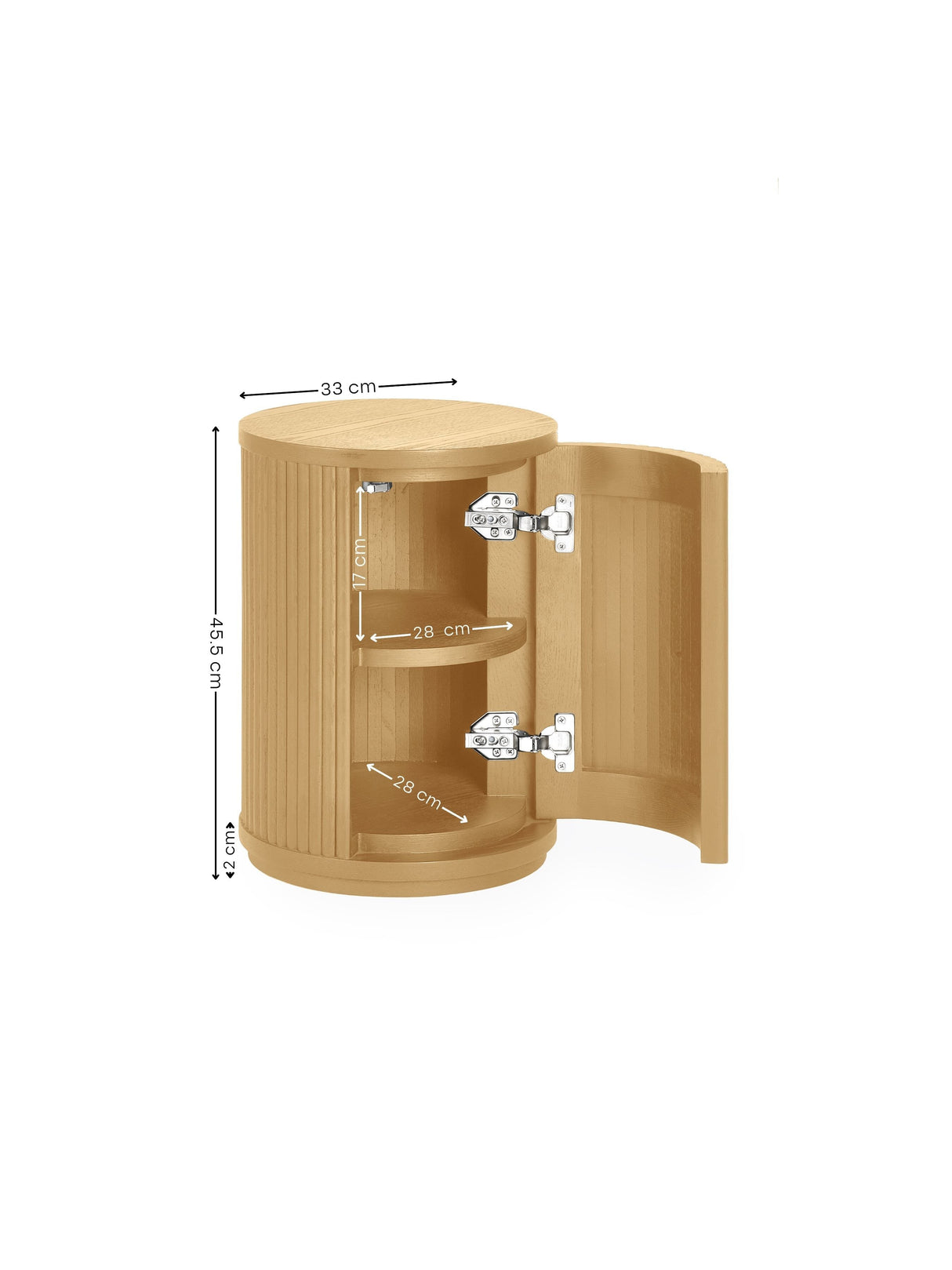 Louis Fluted Round Side Table with Cupboard