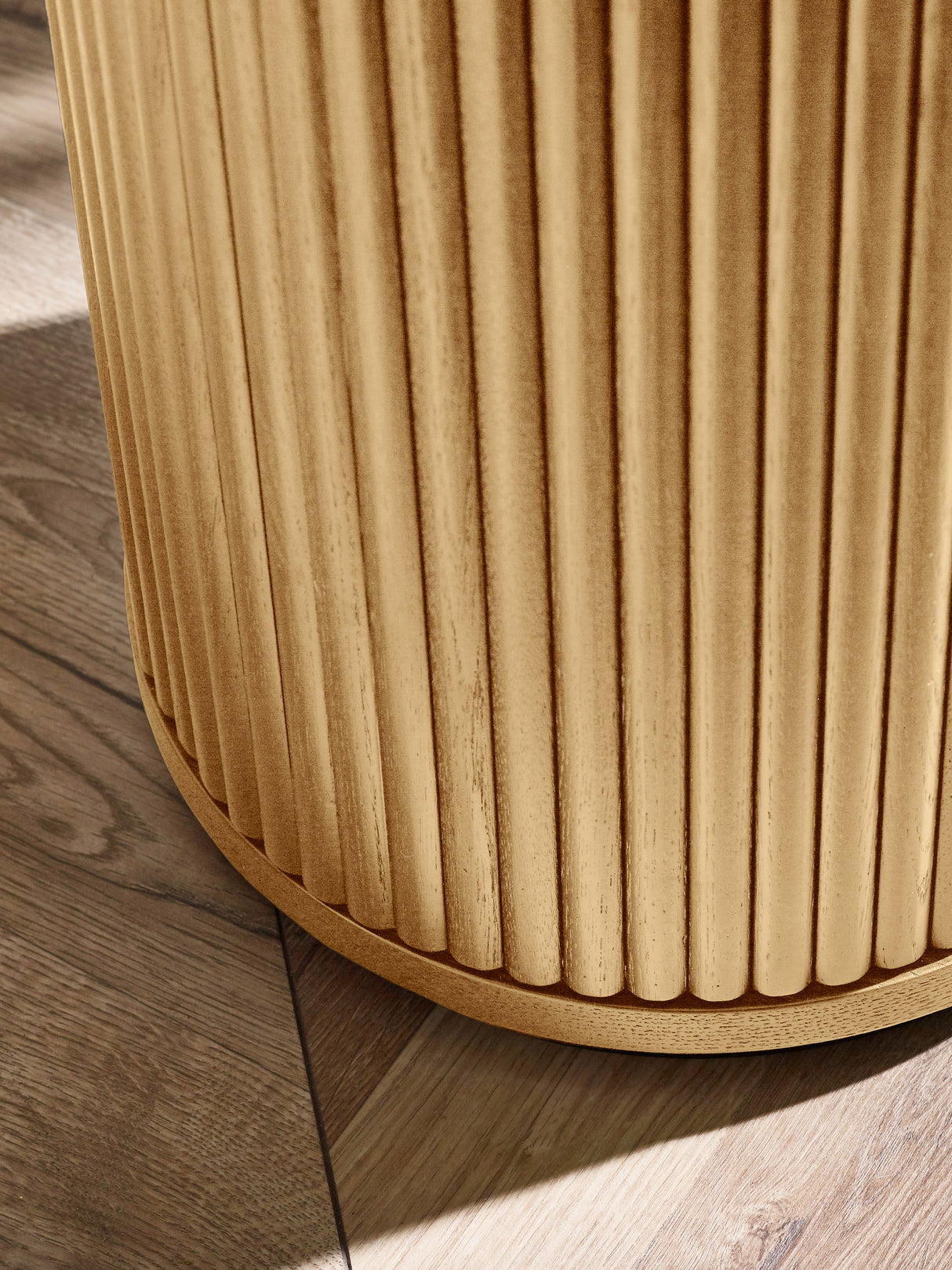 Louis Fluted Round Side Table with Cupboard