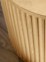 Louis Fluted Round Side Table with Cupboard