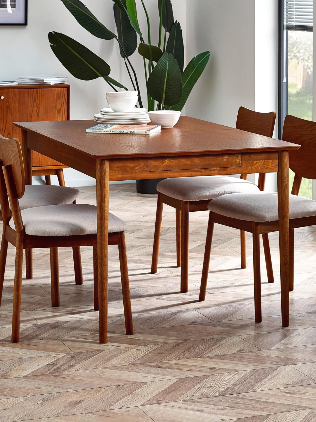 Lowry Rectangular 4-6 Seater Dining Table with 2 Drawers