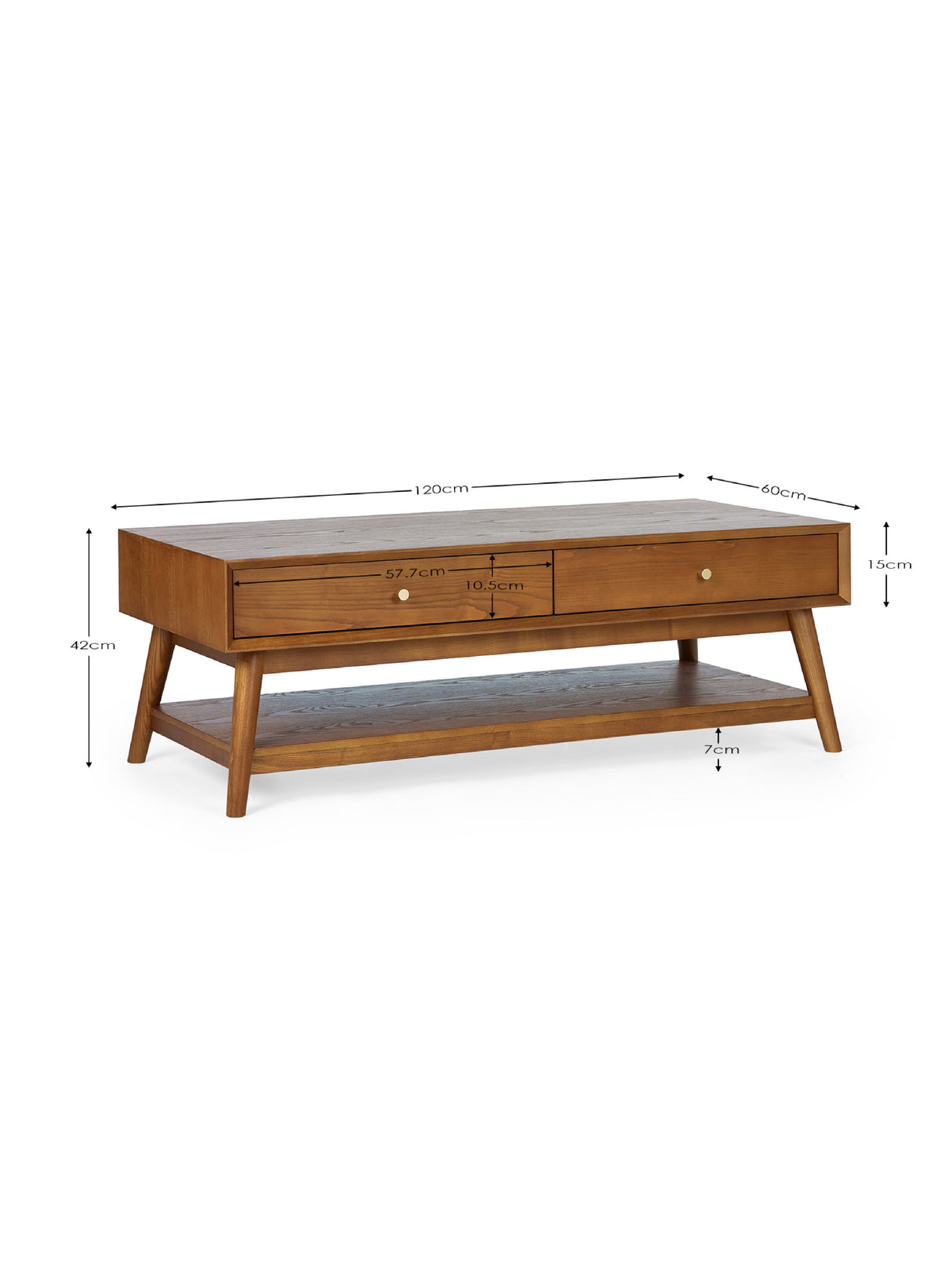 Lowry 2 Drawer Coffee Table with Shelf