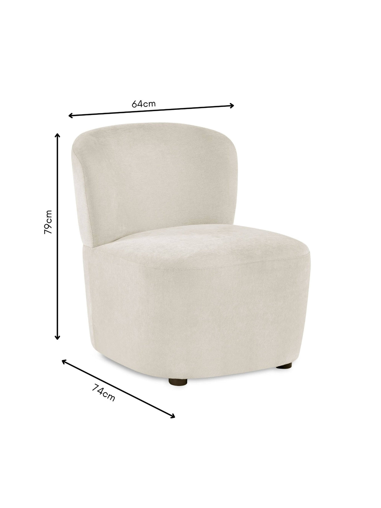 Lunetta Upholstered Armless Accent Chair