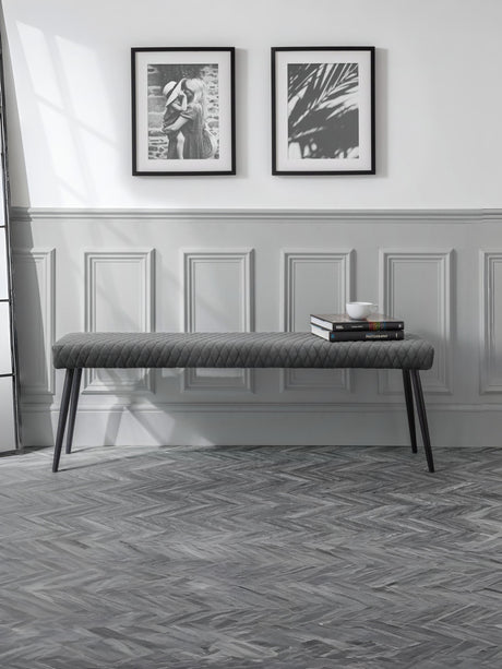 Luxe Diamond Quilted Upholstered 2 Seater Backless Bench
