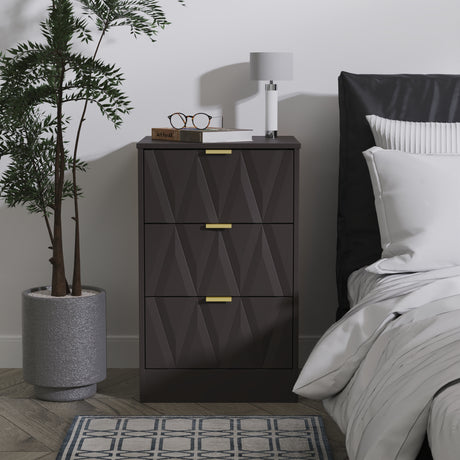 Las Vegas 3 Drawer Bedside Cabinet