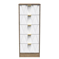 Las Vegas 5 Drawer Bedside Cabinet
