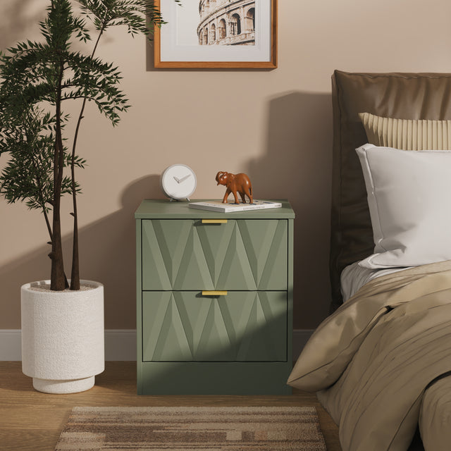 Las Vegas 2 Drawer Bedside Cabinet