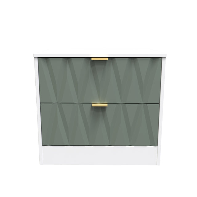 Las Vegas (Black Handles) 2 Drawer Midi Chest