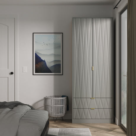 Las Vegas Tall 2 Drawer Wardrobe
