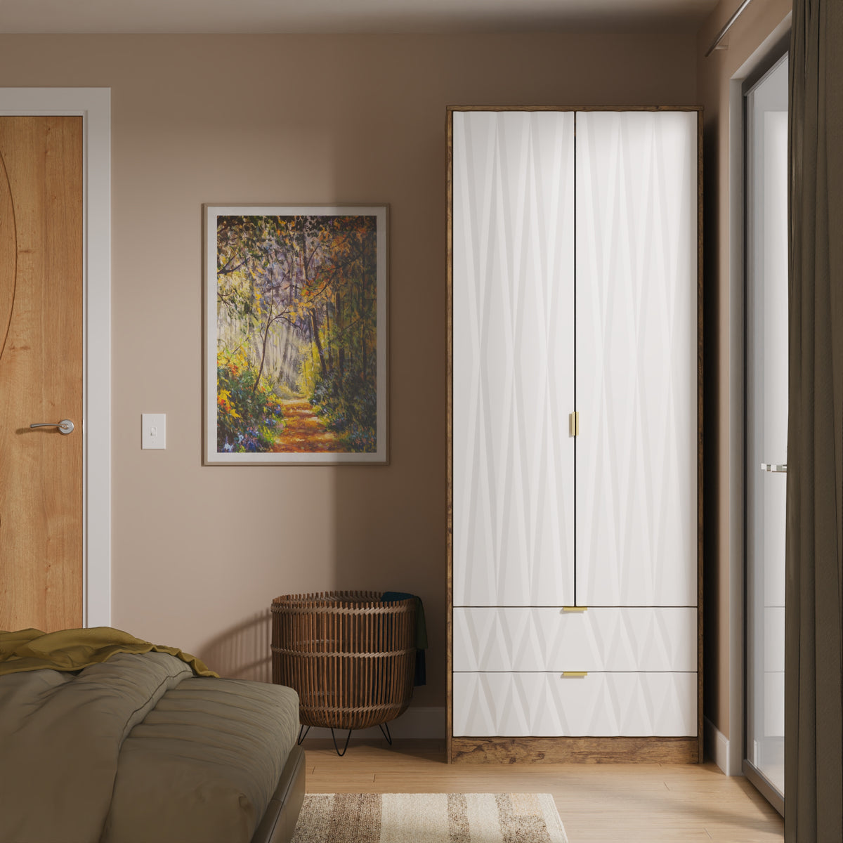 Las Vegas Tall 2 Drawer Wardrobe