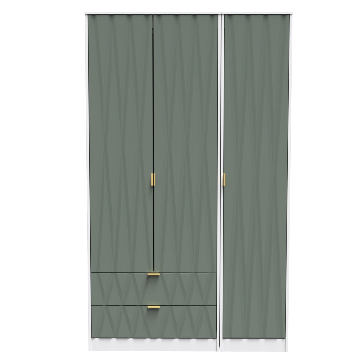 Las Vegas Tall Triple 2 Drawer Mirrored Wardrobe
