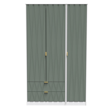 Las Vegas Tall Triple 2 Drawer Mirrored Wardrobe