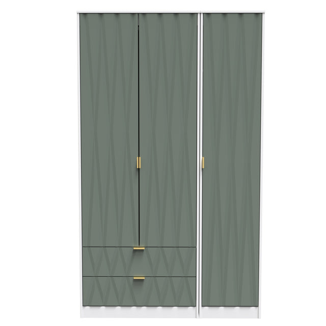 Las Vegas Tall Triple 2 Drawer Mirrored Wardrobe