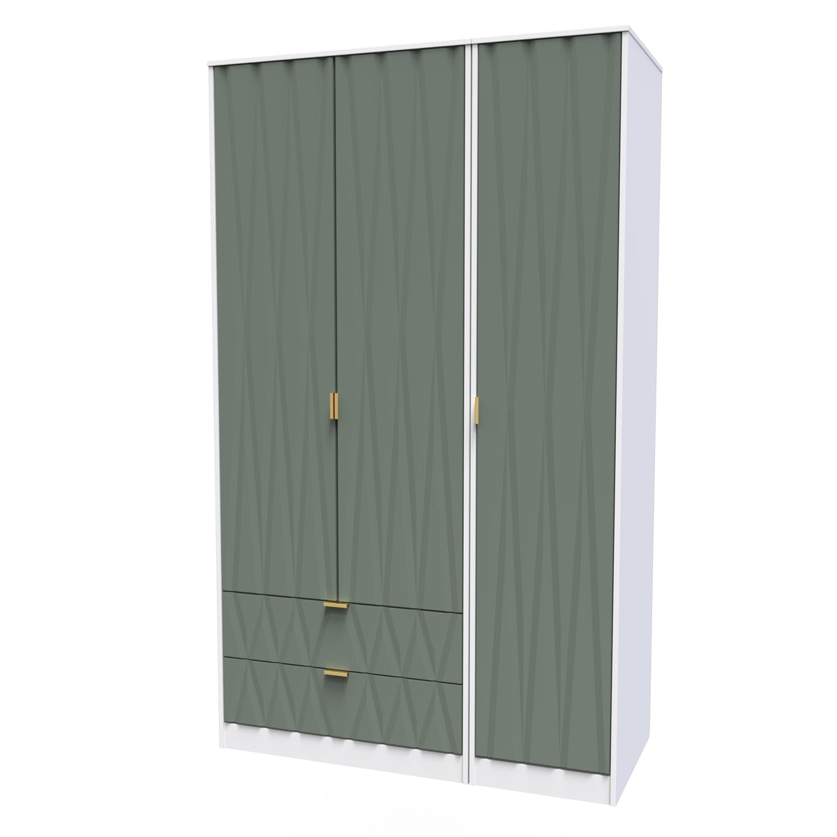 Las Vegas Tall Triple 2 Drawer Mirrored Wardrobe