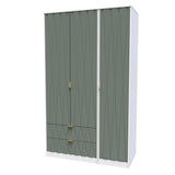 Las Vegas Tall Triple 2 Drawer Mirrored Wardrobe