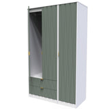 Las Vegas Tall Triple 2 Drawer Mirrored Wardrobe
